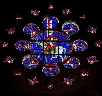 Rosettenfenster mit Simon de Montfort, Kathedrale von Chartres von French School